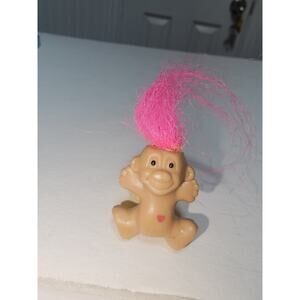 Vintage 90s Russ Troll RING Pink Hair Yellow Ring